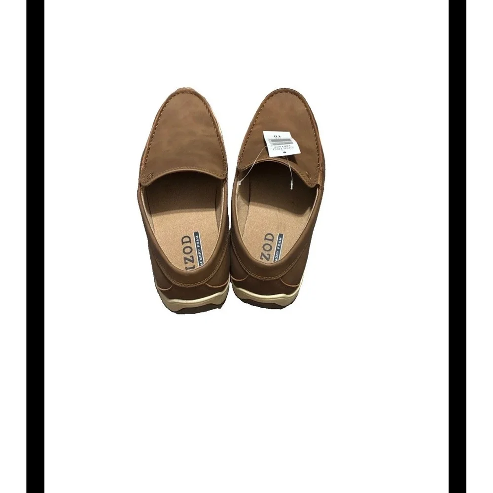 IZOD Seapoint Mens Tan Memory Foam Slip On Loafers Shoes 1861593